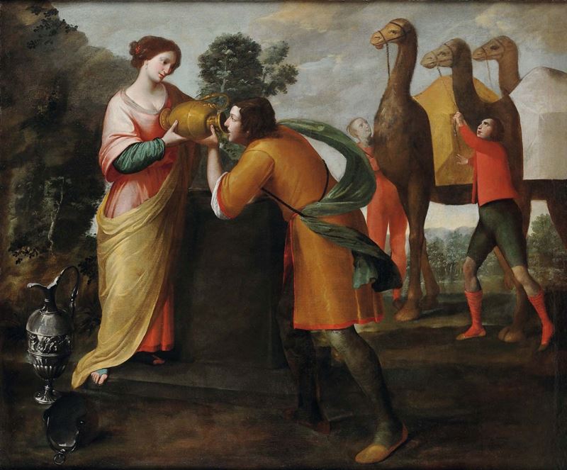 Ottavio Vannini (Firenze 1585-1643), cerchia di Rebecca al pozzo  - Asta Dipinti Antichi - Cambi Casa d'Aste