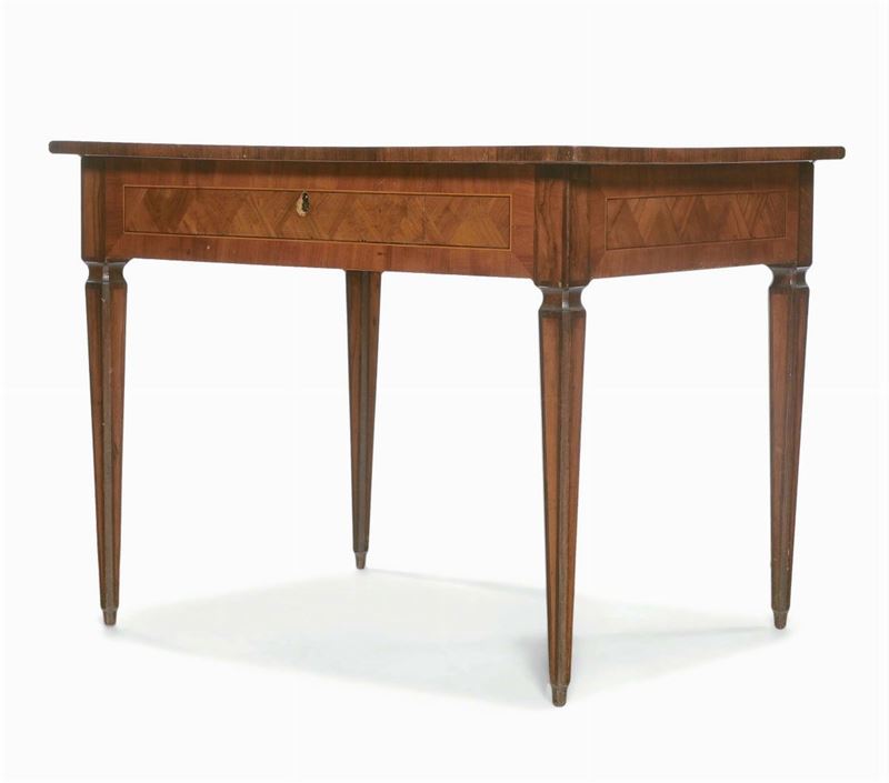 Scrivania Direttorio interamente lastronata e filettata,  Toscana XVIII secolo  - Auction Antique and Old Masters - II - Cambi Casa d'Aste