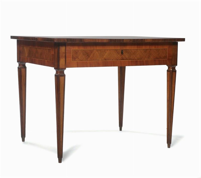 Scrivania Direttorio interamente lastronata e filettata,  Toscana XVIII secolo  - Auction Antique and Old Masters - II - Cambi Casa d'Aste