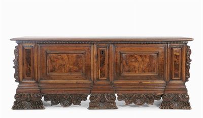 Cassapanca in Noce e Radica di Noce, Bergamo XVIII Secolo