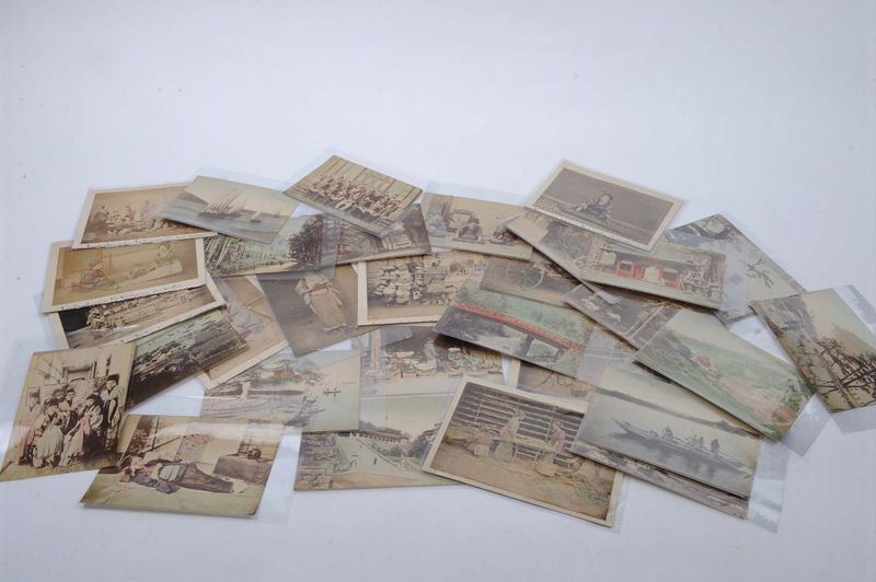 Anonimo giapponese del XIX secolo Paesaggi e scene di genere, 1880 circa  - Asta Antiquariato e Dipinti Antichi - II - Cambi Casa d'Aste