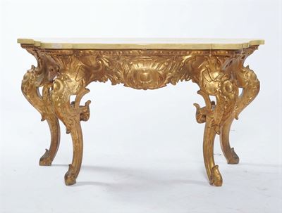 Console in Legno Intagliato e Dorato, XVIII-XIX Secolo