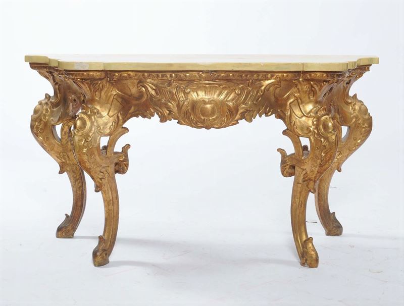 Console in legno intagliato e dorato, XVIII-XIX secolo  - Auction Antique and Old Masters - II - Cambi Casa d'Aste