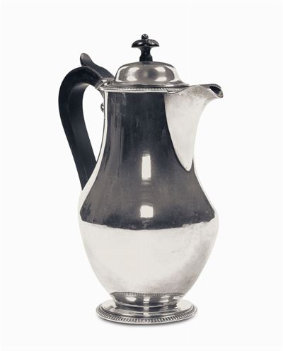 Versatoio in Argento con Manico in Legno Ebanizzato, Martin Hall & Co., Sheffield 1916