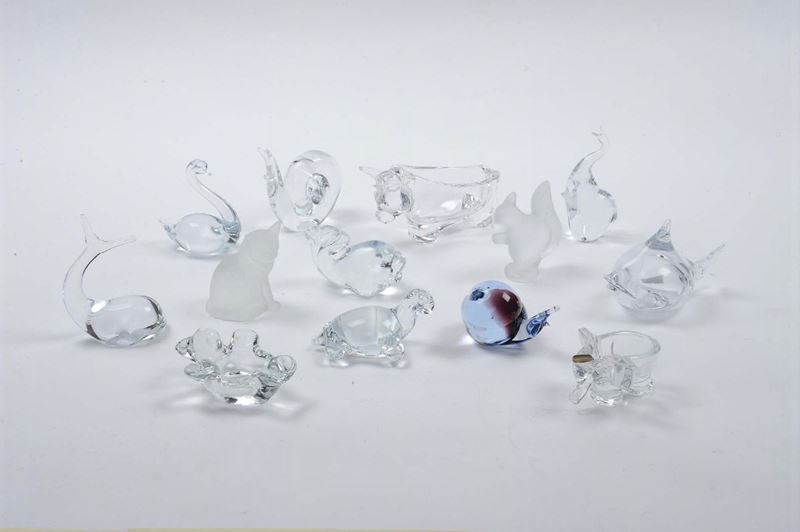 Tredici animali in cristallo di marche diverse  - Asta Antiquariato e Dipinti Antichi - II - Cambi Casa d'Aste