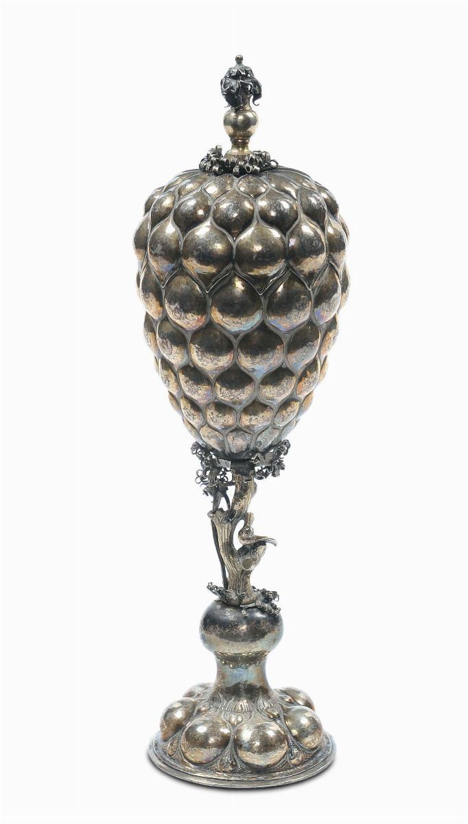 Coppa nuziale con tracce di doratura, Germania XVII secolo  - Auction Silver, Ancient and Contemporary Jewels - Cambi Casa d'Aste
