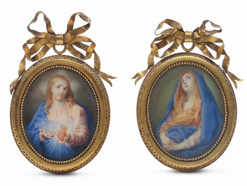 Scuola Romana della fine del XVIII secolo Gesù Cristo e Madonna  - Auction Fine Selection - II - III - Cambi Casa d'Aste