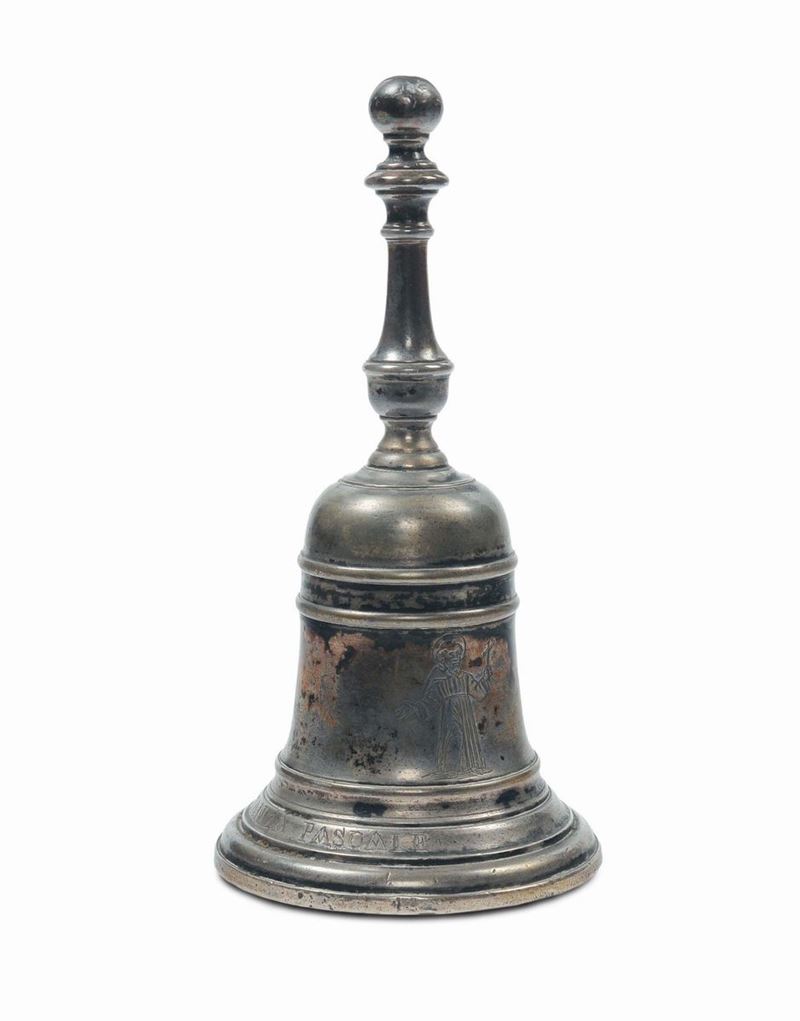 Campanello in argento, Napoli, bollo in uso nella città nel XVIII secolo  - Asta Argenti e Gioielli Antichi e Contemporanei - Cambi Casa d'Aste