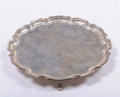 Salver in Argento Inglese, Elkington Fine XIX Secolo