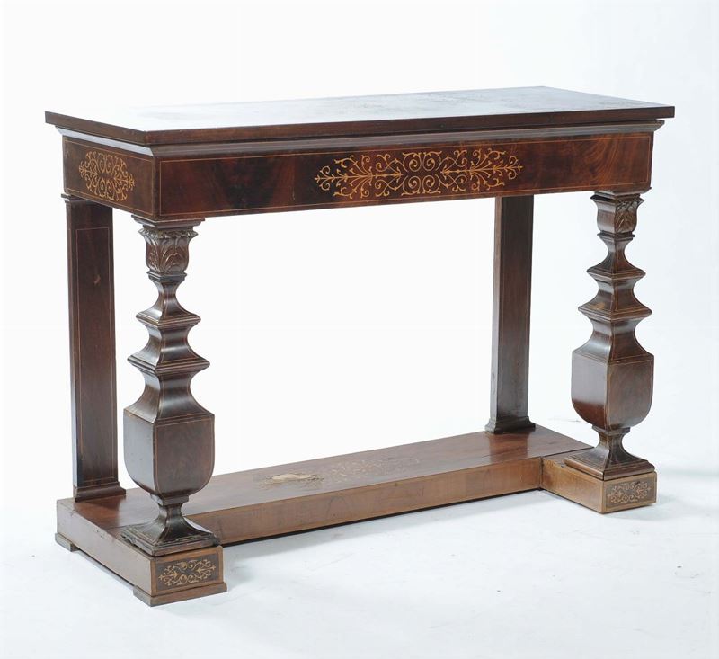 Console Carlo X lastronata ed intarsiata  - Asta Antiquariato e Dipinti Antichi - II - Cambi Casa d'Aste