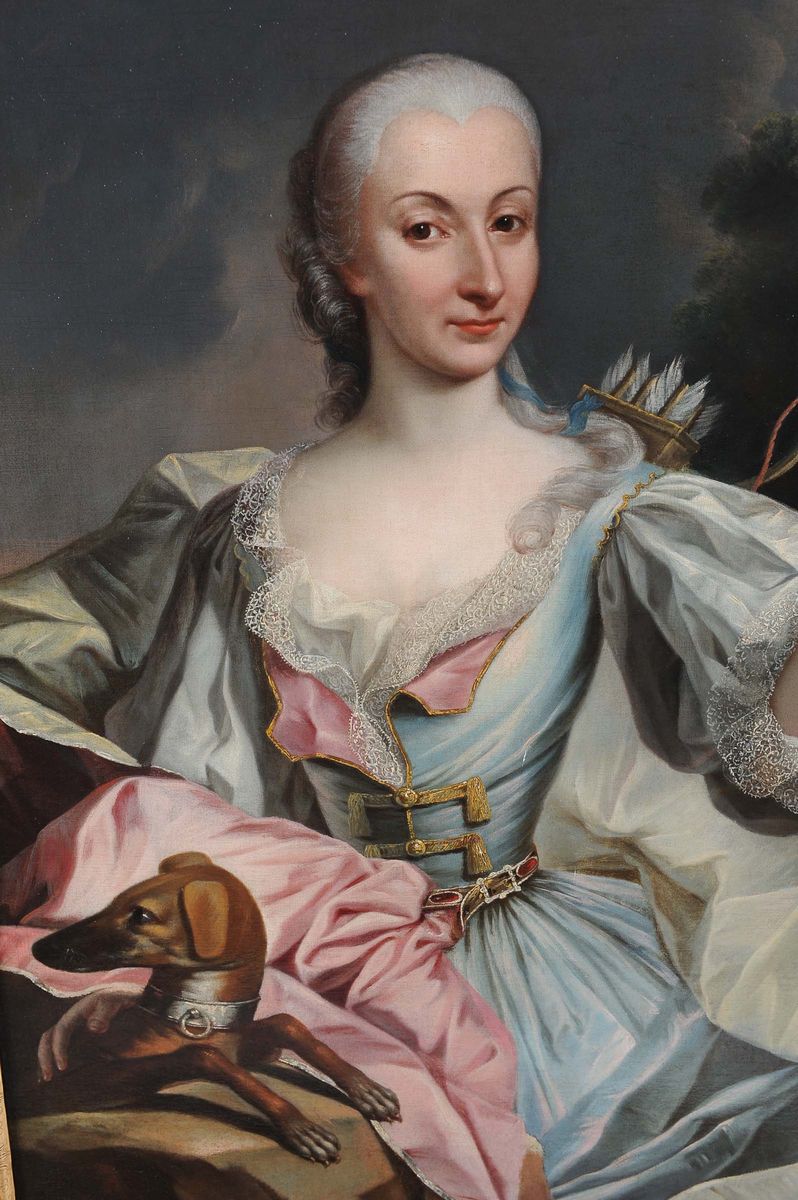 Scuola Emiliana del XVIII Secoloritratto di Gentildonna in Veste di Diana