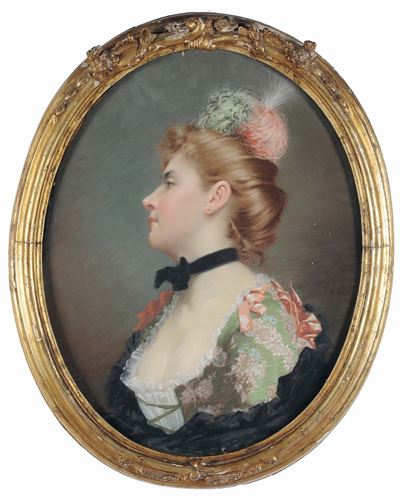 Francois Bruneriy (1845-1926)ritratto di Gentildonna