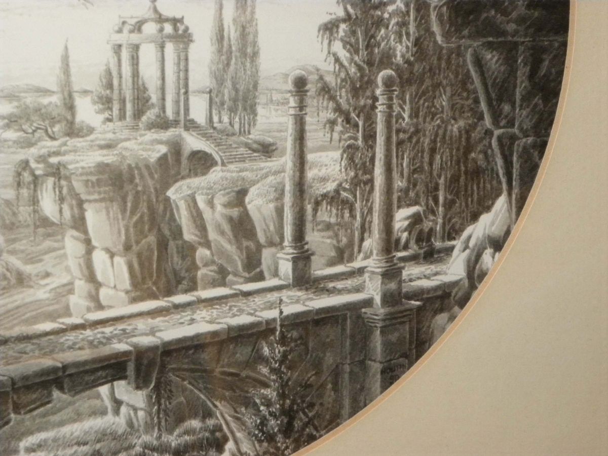 Francois Houtin (1950)paesaggio Fantastico con Rovine