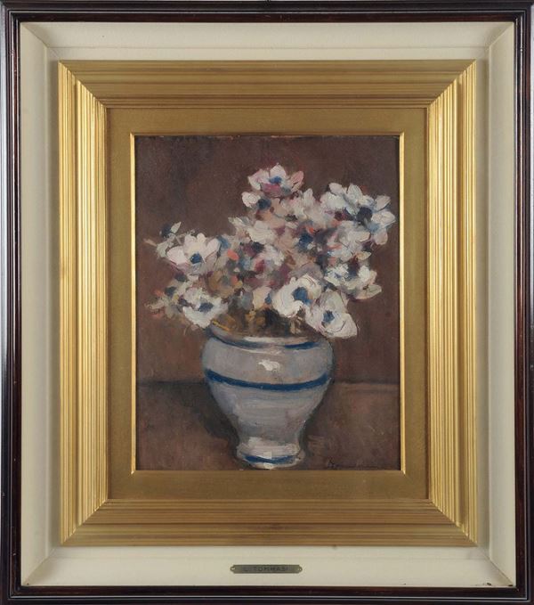 Ludovico Tommasi (1866-1941) Natura morta con vaso di fiori