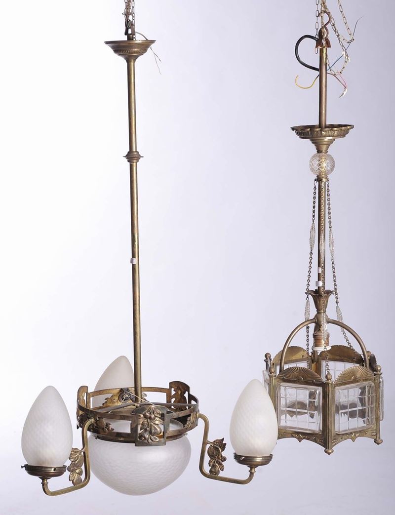 Due lumi in ottone  - Auction Time Auction 3-2014 - Cambi Casa d'Aste