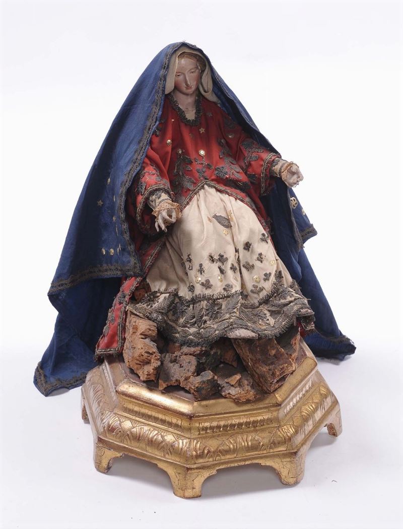 Scultura votiva raffigurante Madonna in estasi, Napoli XIX secolo  - Asta Antiquariato e Dipinti Antichi - II - Cambi Casa d'Aste
