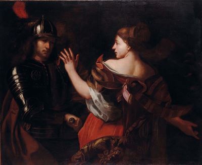 Scuola Romana del XVII Secologuerriero e Figura Femminile