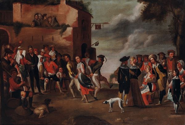 Scuola fiamminga del XVIII secolo Festa campestre