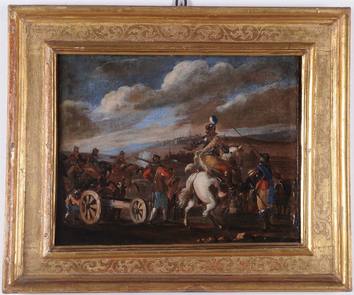 Scuola Napoletana del XVII Secolobattaglie con Cavalieri