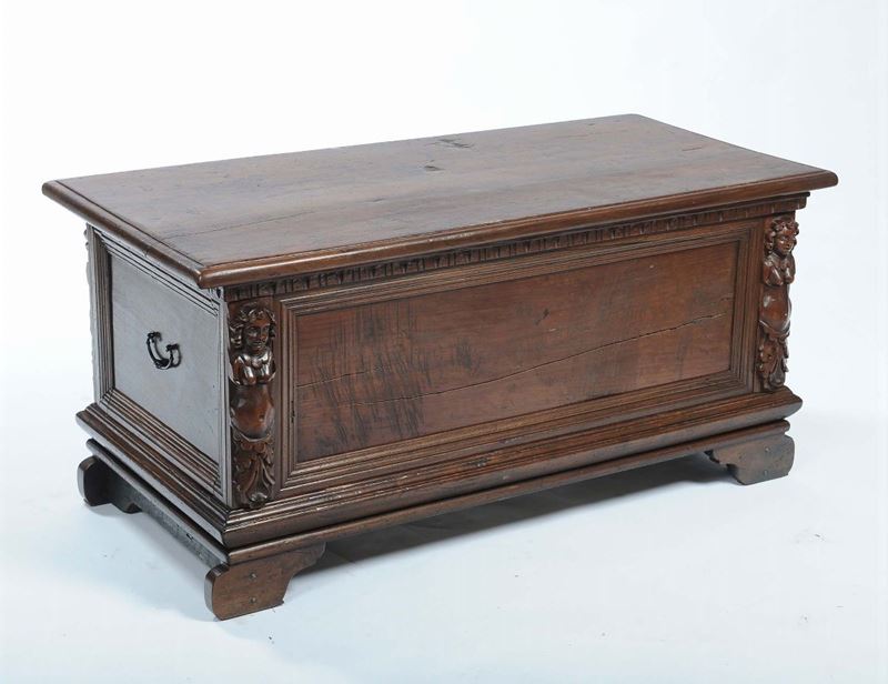 Panca in noce da centro, XIX secolo  - Auction Antique and Old Masters - II - Cambi Casa d'Aste