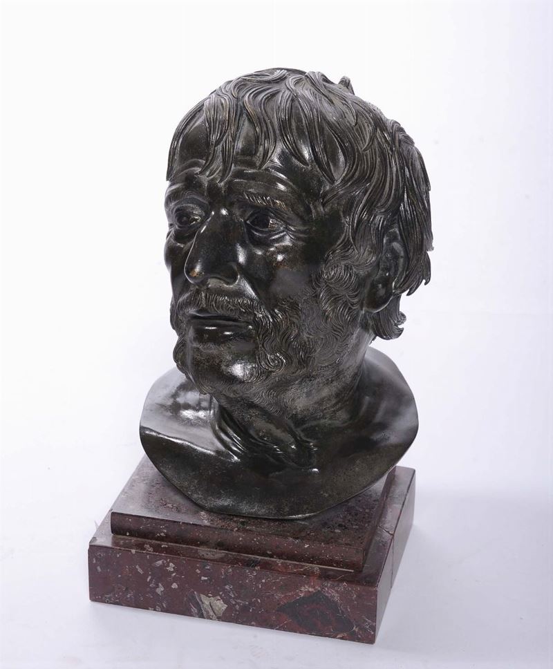 Testa di anziano in bronzo, XIX secolo  - Asta Antiquariato e Dipinti Antichi - II - Cambi Casa d'Aste