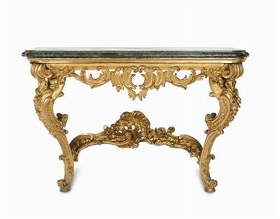 Console in Legno Intagliato e Dorato, XVIII Secolo