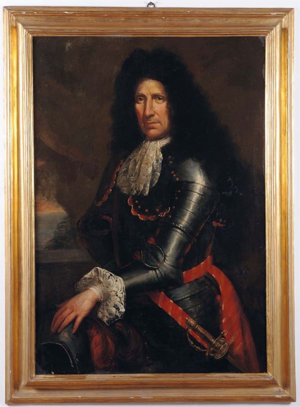 Giovanni Bernardo Carbone (Genova 1616-1683) Ritratto di nobile guerriero