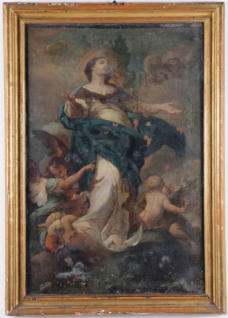 Corrado Giaquinto (Molfetta 1703 - Napoli 1765) Assunzione della Vergine  - Asta Dipinti Antichi - Cambi Casa d'Aste