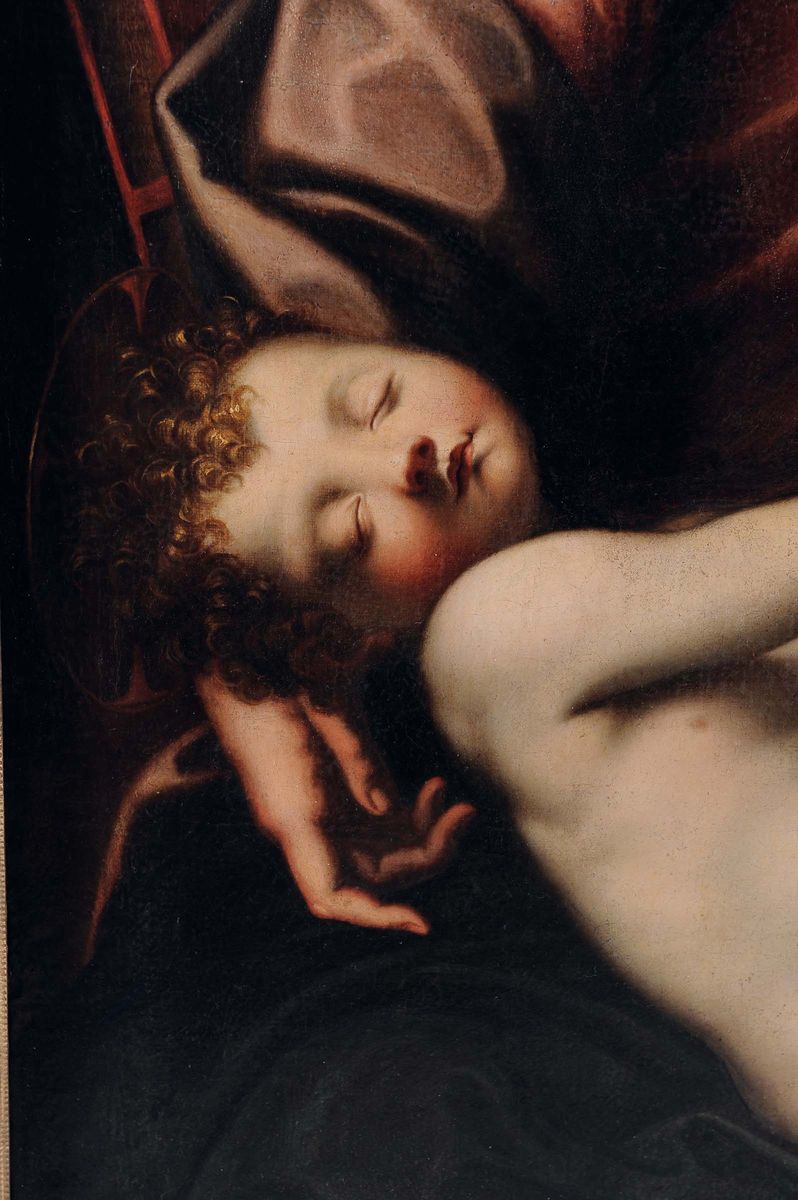 Michele Tosini di Ridolfo del Ghirlandaio (firenze 1503-1577), Attribuito Asacra Famiglia con San...