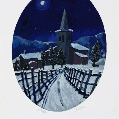 Senza Titolo (paesaggio Invernale con Campanile)