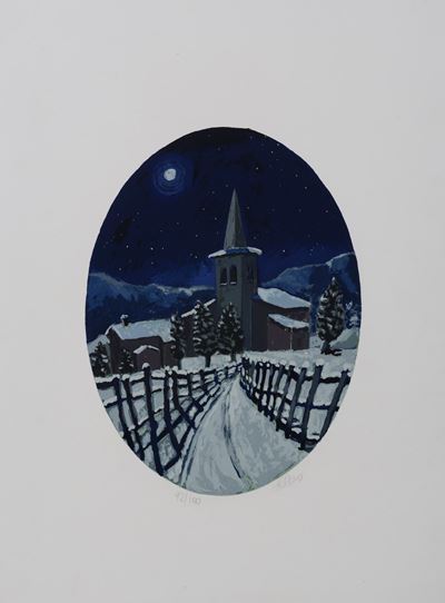 Paesaggio Invernale con Campanile