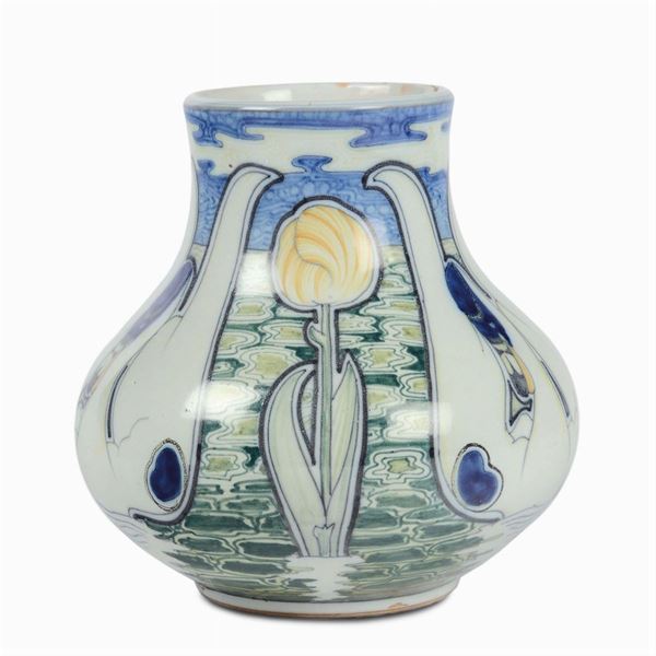 Galileo Chini - Arte della Ceramica - Firenze Vaso con tulipani