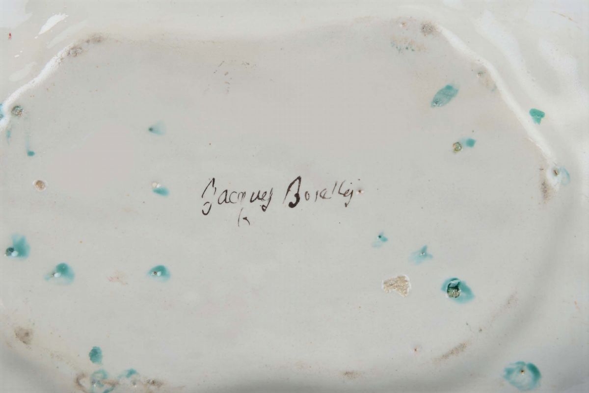 Bacile da Barbiere in Maiolica con Decoro alla Rosa, Jacques Boselly, Savona XVIII Secolo