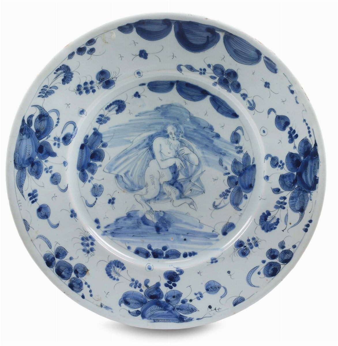 Quattro Piatti in Maiolica con Decoro “a Tappezzeria”, Albisola Seconda Metà del XVII Secolo