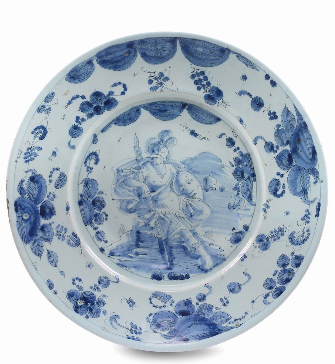 Quattro Piatti in Maiolica con Decoro “a Tappezzeria”, Albisola Seconda Metà del XVII Secolo