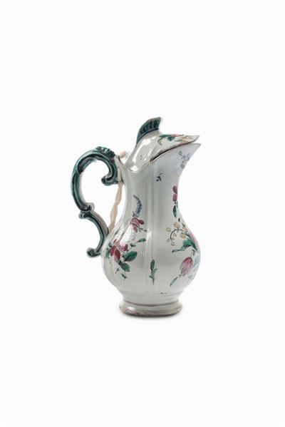 Caffettiera in Maiolica con Decoro alla Rosa, Jacques Boselly, Savona XVIII Secolo