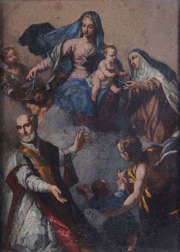 Scuola del XVIII asecolo Scena religiosa