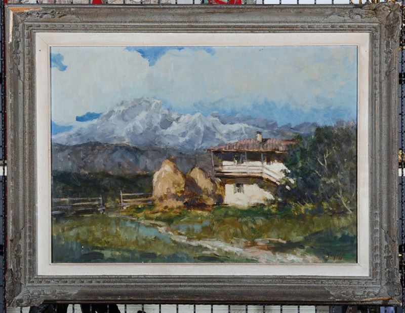 Scuola Russa del XIX secolo Baita in montagna  - Asta Dipinti del XIX e XX secolo - Cambi Casa d'Aste