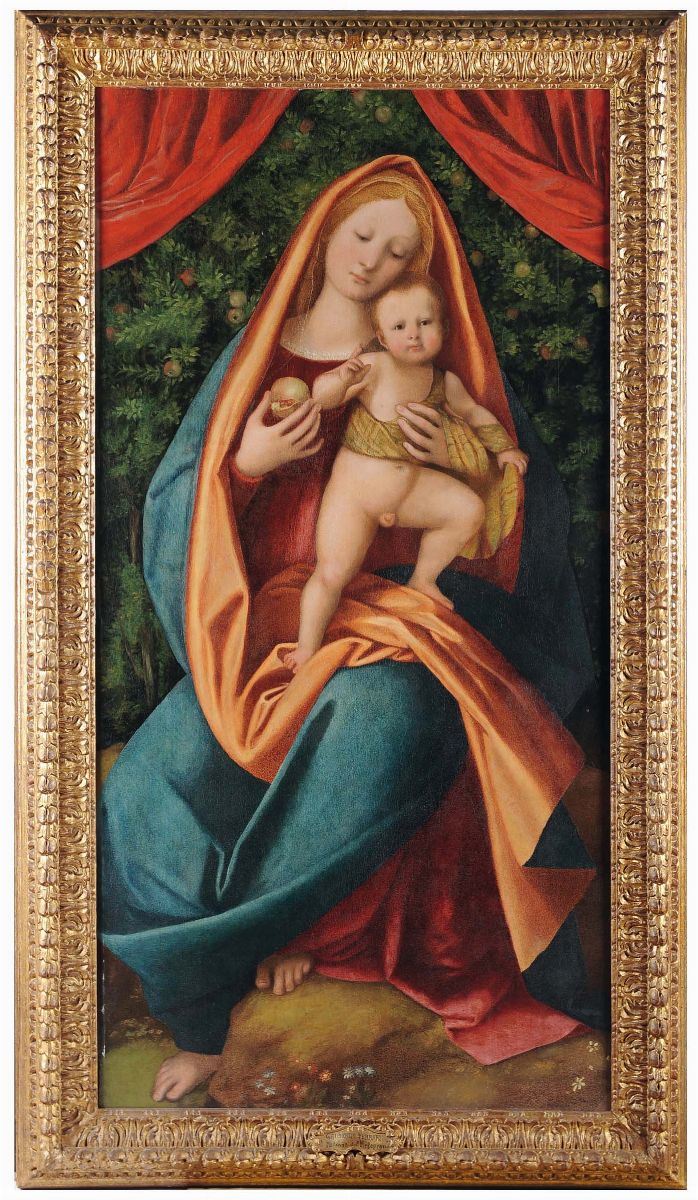 Gaudenzio Ferrari (Valduggia 1470 - Milano 1546) Madonna con Bambino  - Asta Dipinti Antichi - Cambi Casa d'Aste