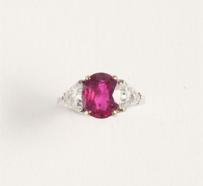 A ruby and diamond ring  - Auction Silver, Ancient and Contemporary Jewels - Cambi Casa d'Aste