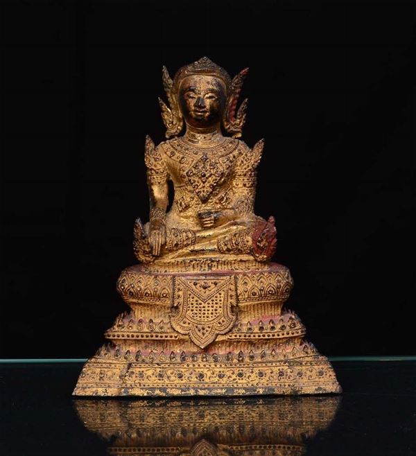 Figura di Budda in bronzo, Tailandia XIX secolo