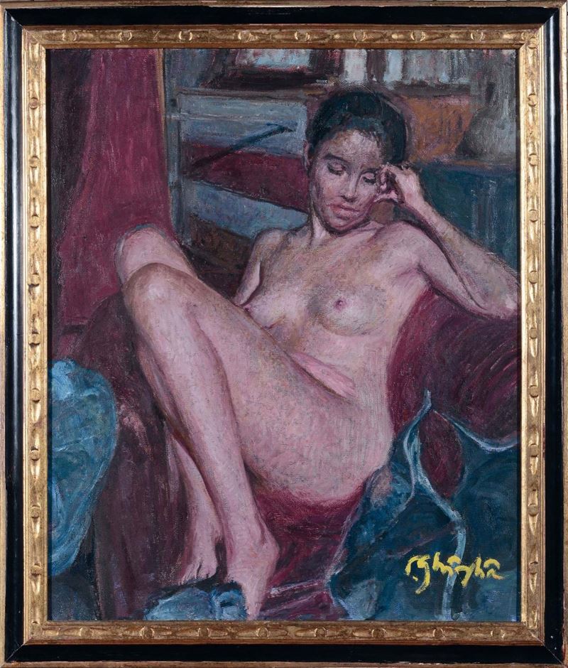 Paolo Ghiglia (1905-1979) Nudo femminile  - Asta Dipinti del XIX e XX secolo - Cambi Casa d'Aste