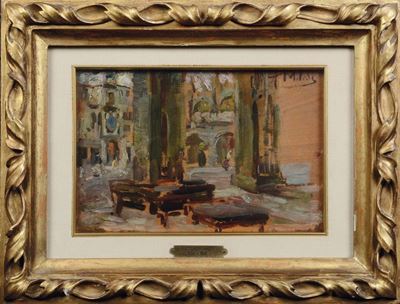 Alessandro Milesi (venezia 1856-1945)caffè Florian - Venezia
