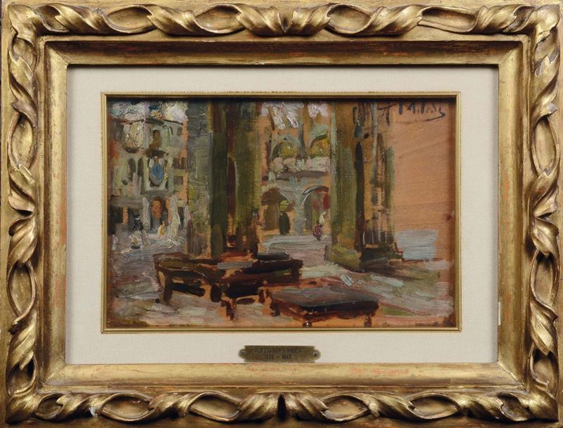 Alessandro Milesi (Venezia 1856-1945) Caffè Florian - Venezia  - Auction 19th and 20th Century Paintings - Cambi Casa d'Aste
