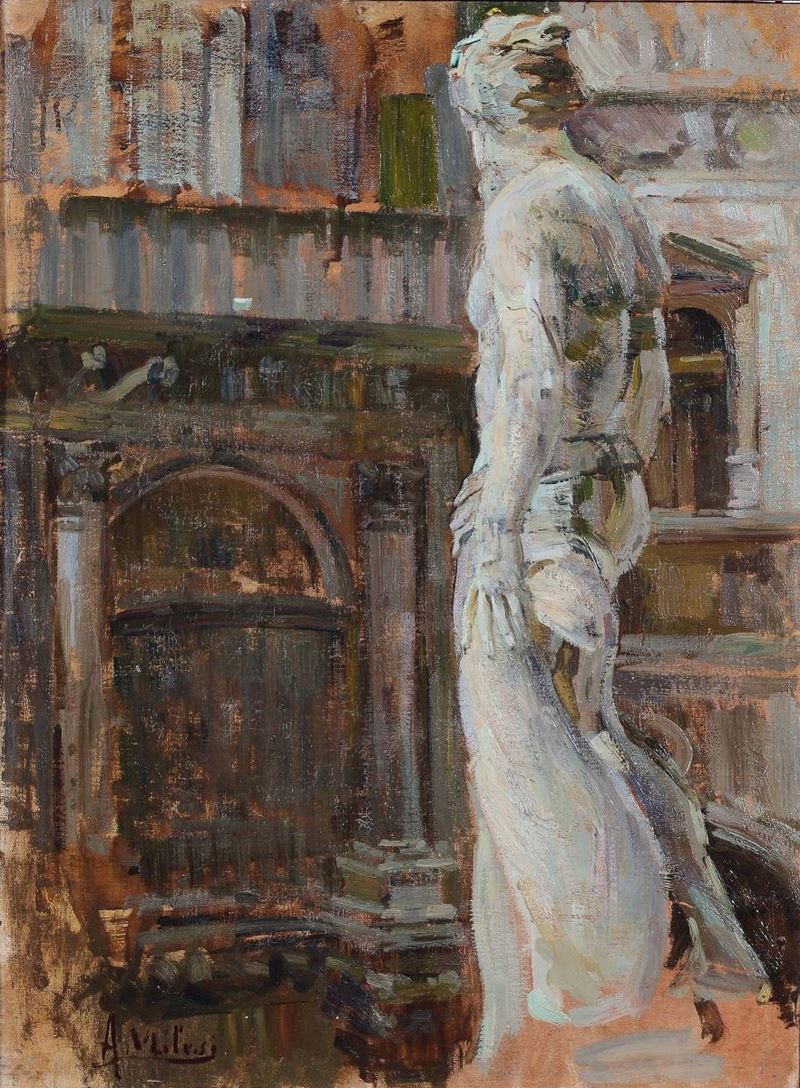 Alessandro Milesi (Venezia 1856-1945) Interno di Palazzo Ducale - Venezia  - Auction 19th and 20th Century Paintings - Cambi Casa d'Aste