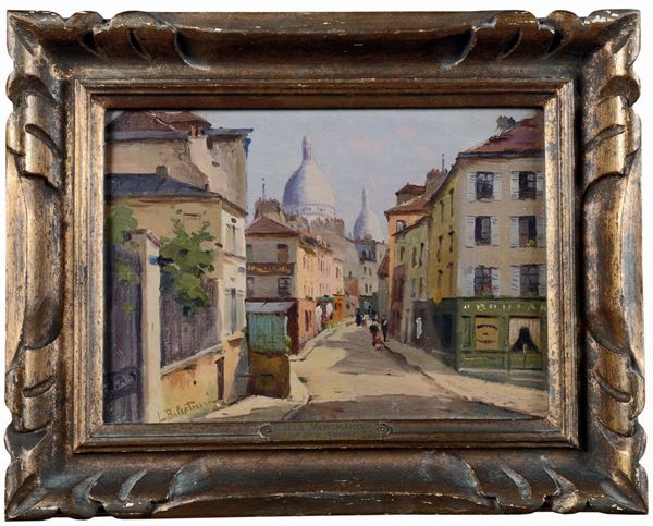 Lionello Balestrieri (Cetona 1872-1958), attribuito a Vieux Montmartre - La rue Norvins