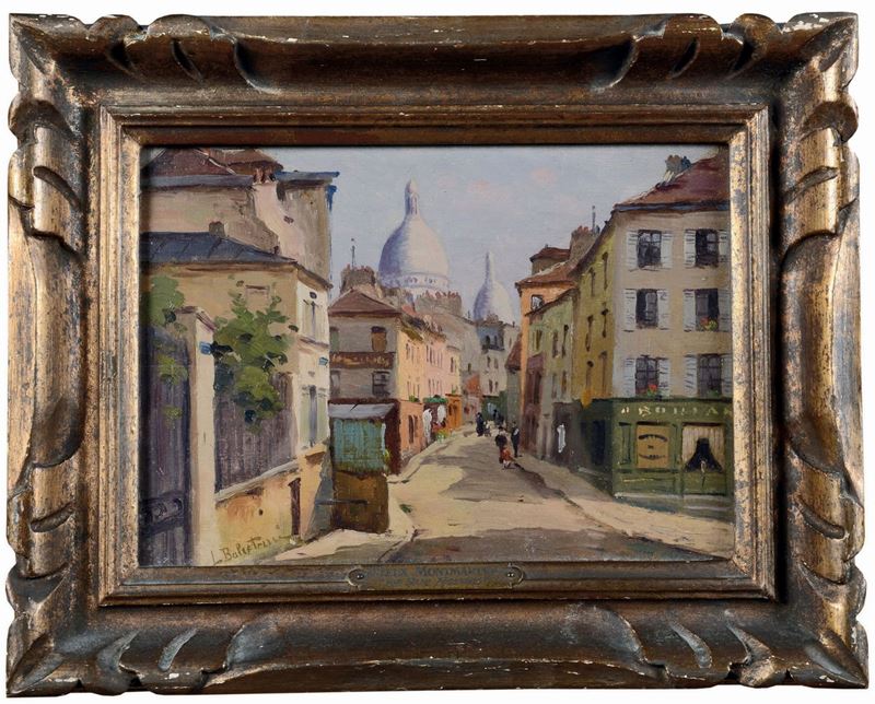 Lionello Balestrieri (Cetona 1872-1958), attribuito a Vieux Montmartre - La rue Norvins  - Asta Dipinti del XIX e XX secolo - Cambi Casa d'Aste