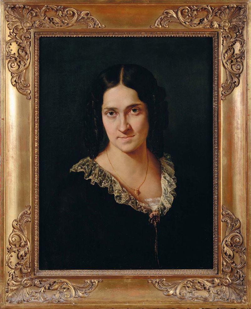 Francesco Hayez (Venezia 1791 - Milano 1882) Ritratto della cantante Matilde Juva Branca  - Auction 19th and 20th Century Paintings - Cambi Casa d'Aste