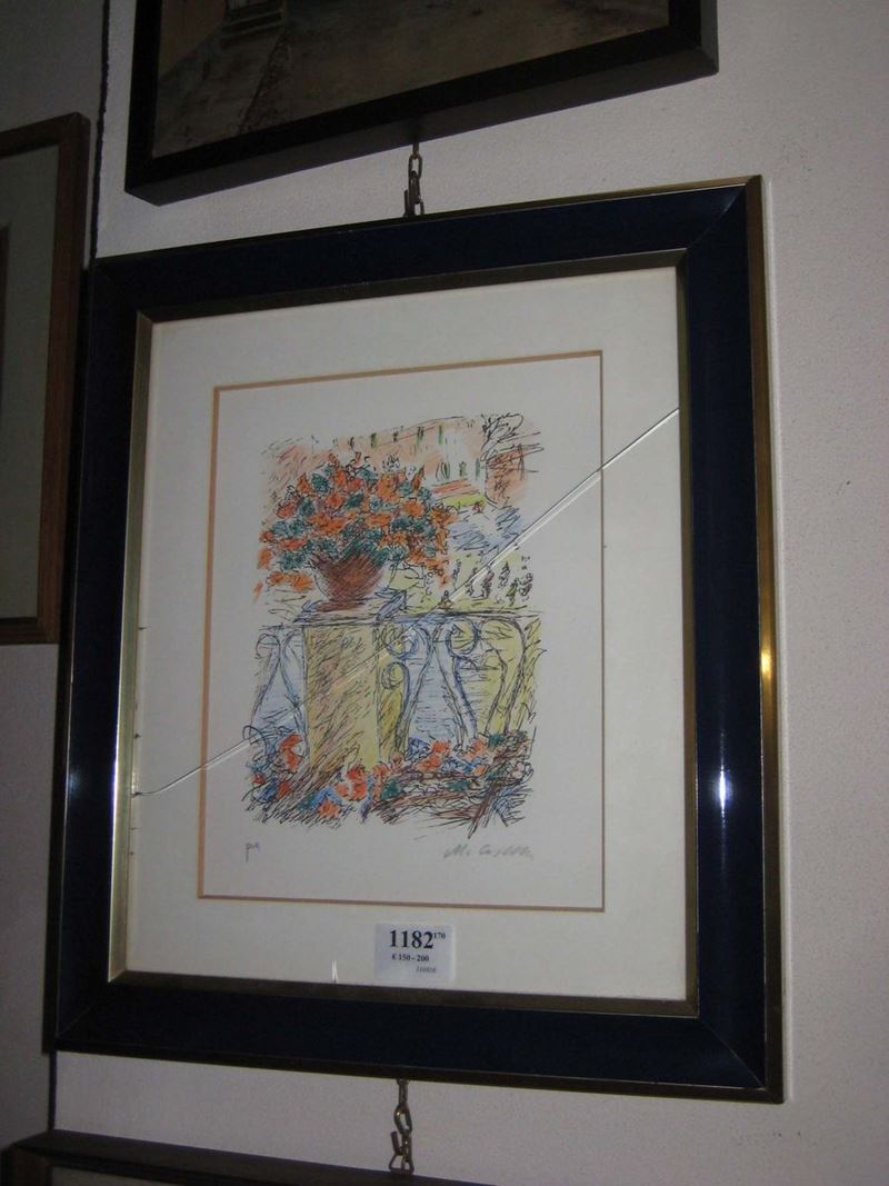 Litografia a firma Cascella  - Auction Furnishings and Works of Art from Important Private Collections - Cambi Casa d'Aste