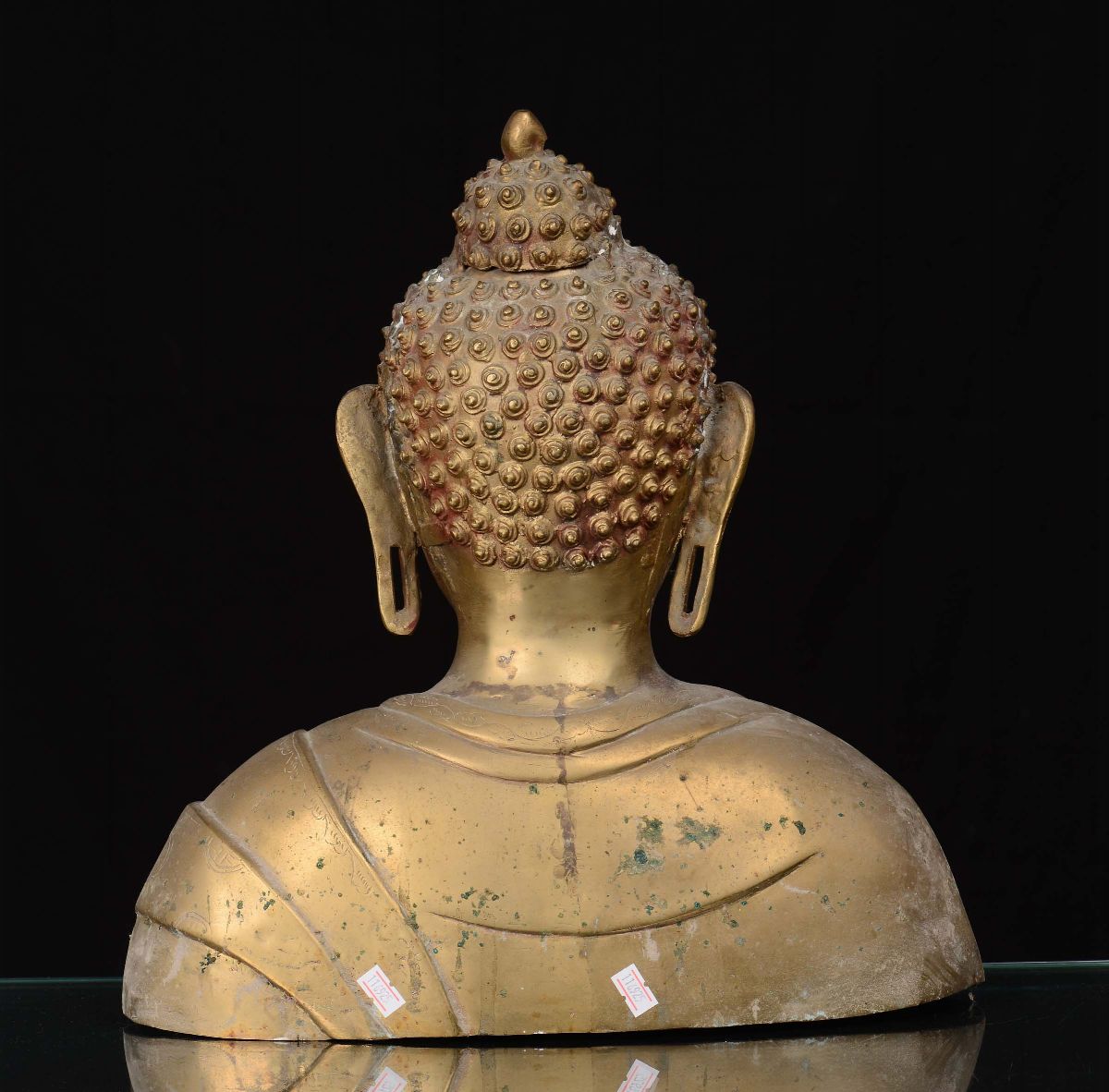 Testa di Buddha in Bronzo, Indocina XX Secolo